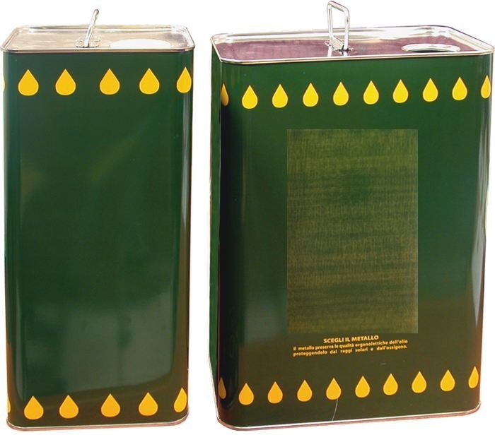 CONTENITORE TANICA RECIPIENTE OLIO IN LATTA LAMIERA DA LT 5 COMPLETO DI TAPPO