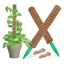 Moss Totem Pole - Moss Pole, for Plants Monstera 2 Pcs 15.7 Inch, Coco Coir Pole