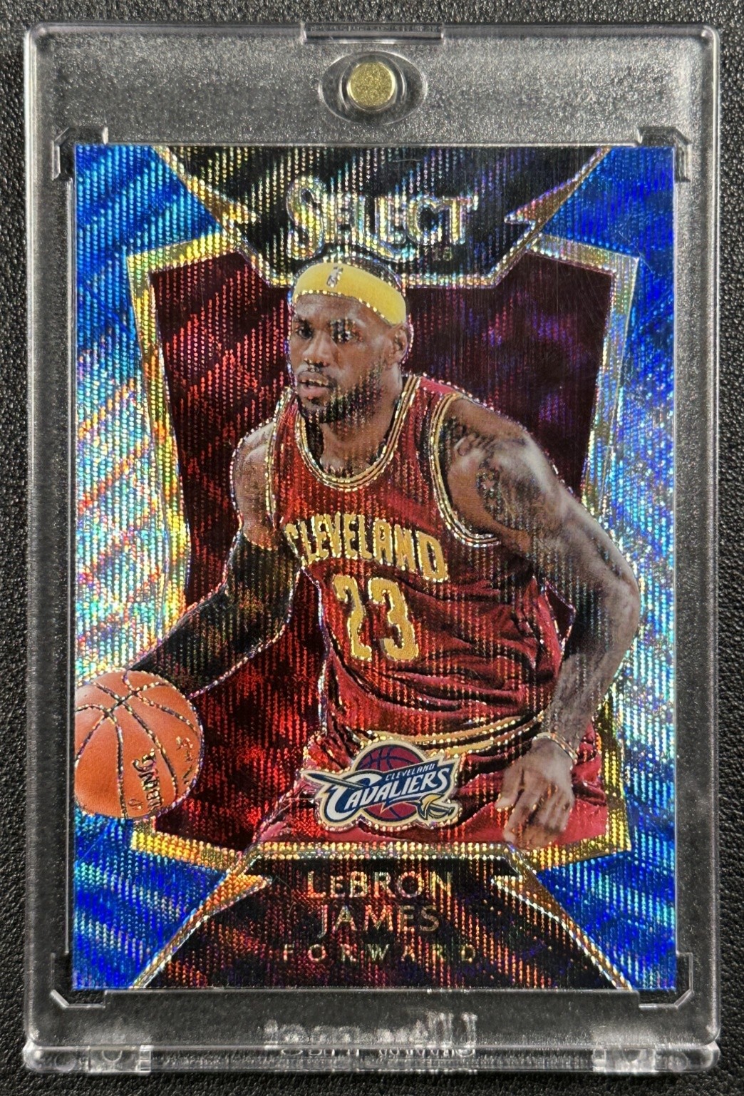 LEBRON JAMES 2014-15 PANINI SELECT #57 PRIZM BLUE AND SILVER CAVALIERS