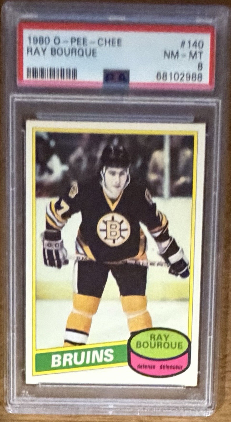 PSA 8 RAY BOURQUE 1980 1980/81 OPC O-Pee-Chee BRUINS HOF ROOKIE CARD!