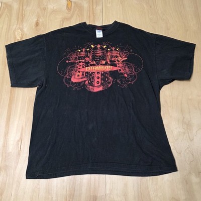 Vintage 2004 Y2K Dr Who Dalek Trio Exterminate shirt Sz XL