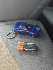 Mini Ford Mustang Coche Llavero Abatible Linterna 2 Pilas AAA Azul 2.5 Pulgadas