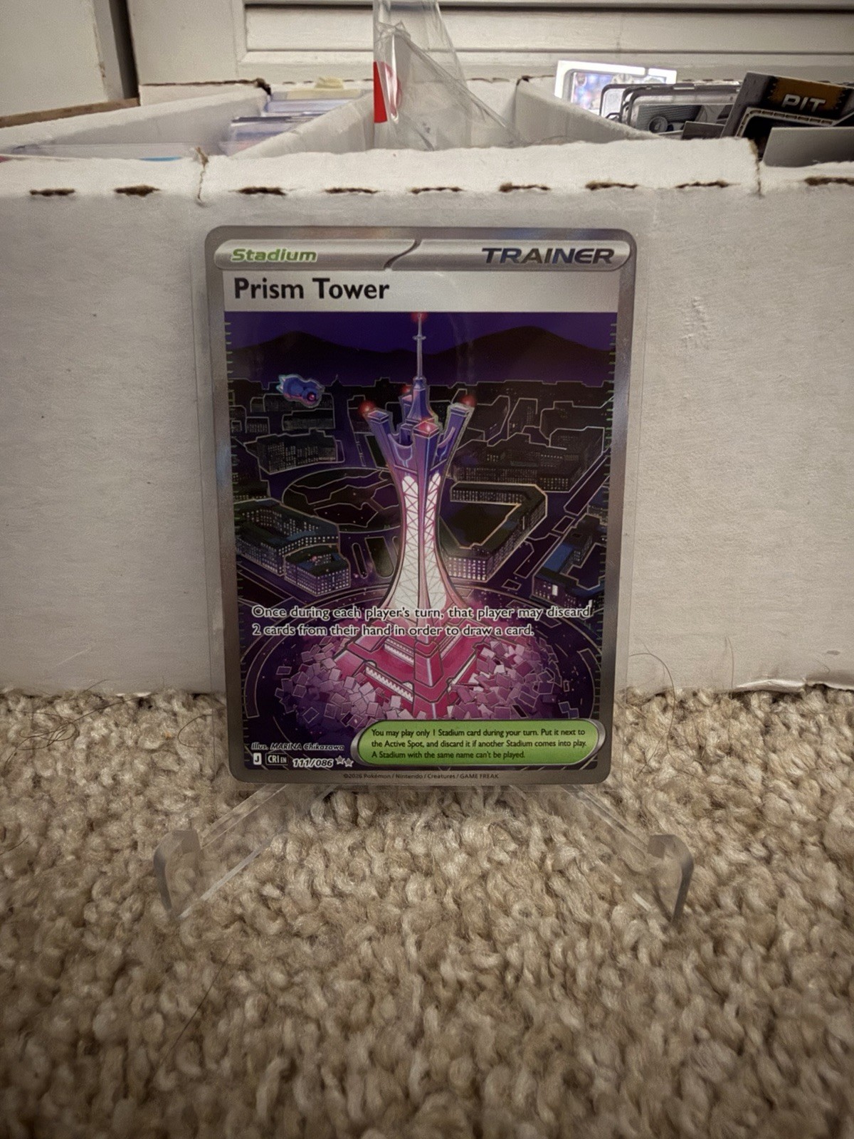 Pokemon Prism Tower 111/086 Chaos Rising Holofoil Ultra Rare NM