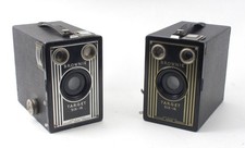 Antique Pair of Matching Kodak Brownie Target 616 Art Deco Box Cameras Book Ends