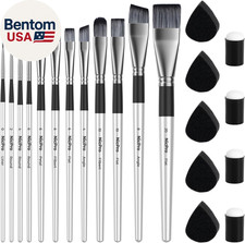 12Pcs Face Paint Brushes Set with 9 Sponges, Face Painting Brushes