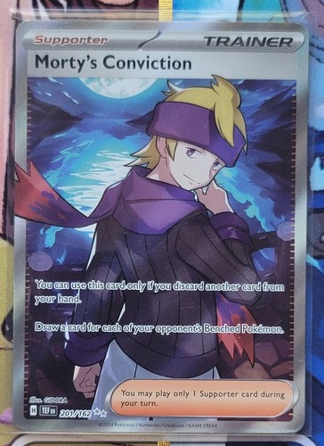 Pokémon TCG Morty's Conviction 201/162 SV05: Temporal Forces Holo Card