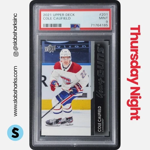 2021 UPPER DECK #201 COLE CAUFIELD YOUNG GUNS RC ROOKIE PSA 9