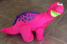 Vintage 1992 Fisher Price Dino Roars Brontosaurus Plush Pink Puffalump Dinosaur
