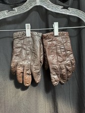 Vintage Brown Leather Gloves Cashmere Lined Women  s Size L Winter Gloves