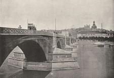 RH&Ocirc;NE. Lyon. Pont de Guillotti&egrave;re 1895 old antique vintage print picture