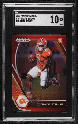 2021 Panini Prizm Draft Picks Red 130/299 Travis Etienne #107 Rookie RC 1u6