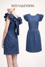 Red Valentino Denim Ribbon Dress 40