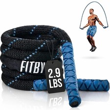 Weighted Jump Rope - 2.9lbs, 9.9 Feet Long Ropes for Black, Blue