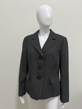 Kasper Black White Polka Dots Jacquard Pocket Jacket Sz 14P