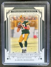 2025 Panini National Treasures Aaron Rodgers Treasured Moments #/99 Packers
