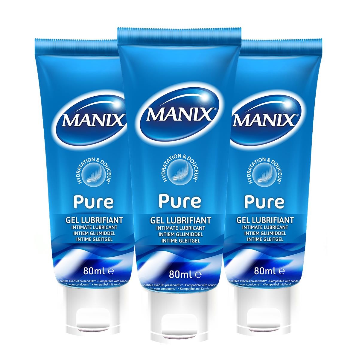 Gel lubrifiant Manix Pure à base d'eau pour sécheresse intime et rapport fluide