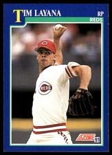 Tim Layana 1991 Score #64 Cincinnati Reds MLB READ FREE SHIPPING AutographDen