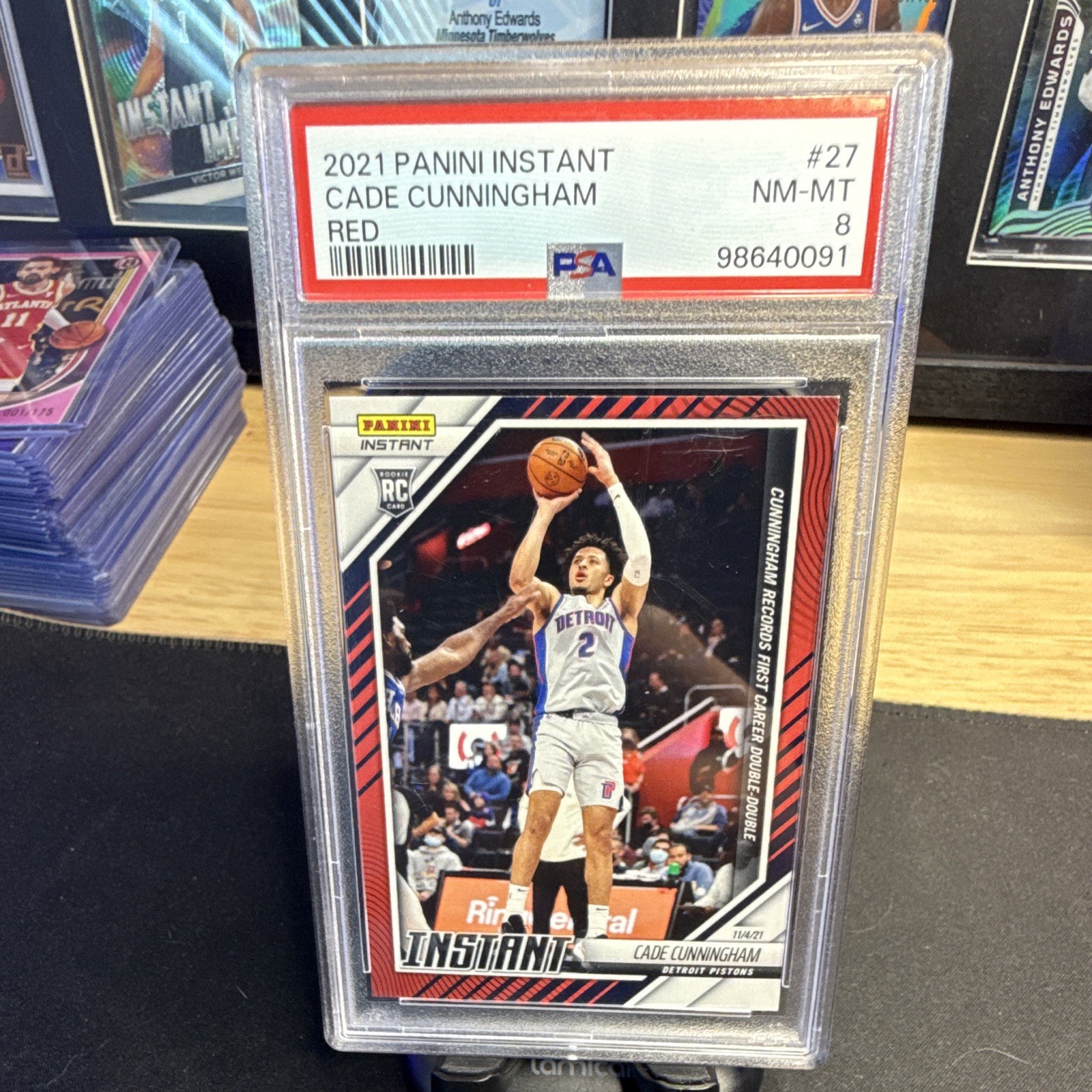 Panini 2021-22 Instant Cade Cunningham #27 Red RC PSA 8 /99 Pistons