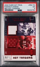 2002 Fleer Hot Prospects Randy Moss Terrell Owens Game Worn Jersey #2/10 PSA 5