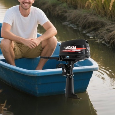 HANGKAI 6.5 HP 4 Stroke Outboard Motor Fishing Boat Engine Water Cooling CDI