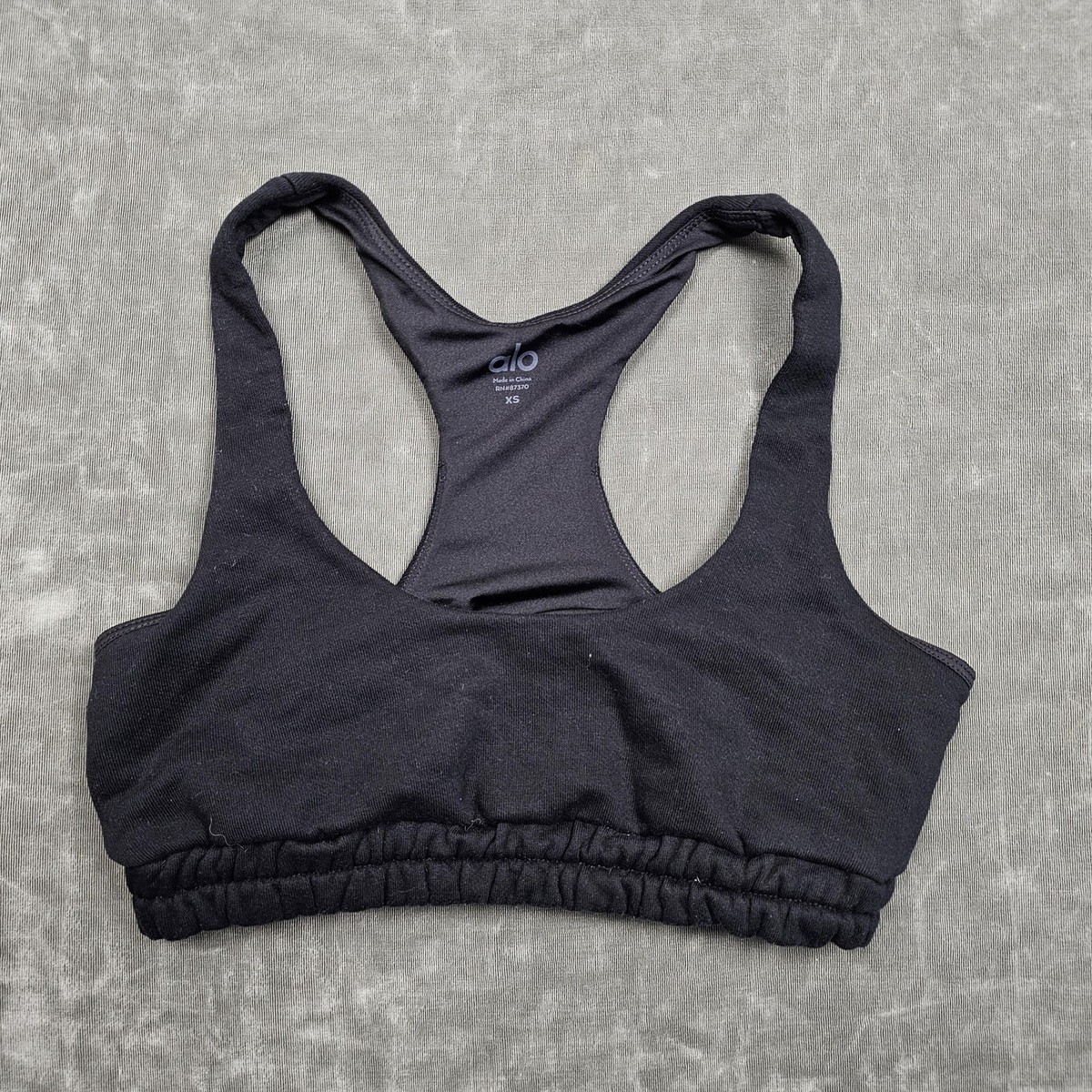 Alo Yoga Sports Bra Womens XS Black Racerback Crop Yoga Athletic