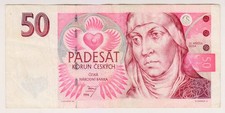 1994 Czech Republic 50 Korun 261257 Paper Money Banknotes Currency