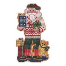 Christmas Giving Santa Beaded Cross Stitch Mill Hill 2022 Christmas Day Santas