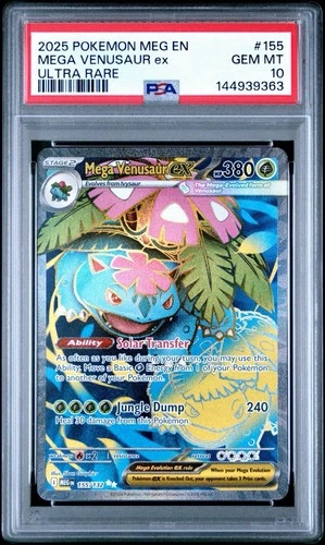 Pokémon Mega Evolution Mega Venusaur EX Ultra Rare Card 155/132 MT-GMT, PSA 10