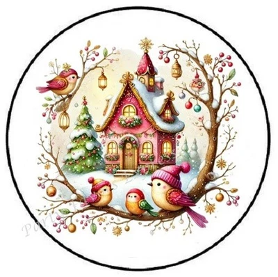 PARTY FAVORS EXPRESS WINTER HOUSE BIRDS ENVELOPE SEALS LABELS STICKERS PARTY FAVORS