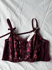 Victoria's Secret Dream Angels Floral Lace-Up Bustier Corset XL Purple/Pink