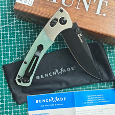 Benchmade Mini Crooked River 15085 BK-2205 CPM-M4 Black Blade Jade G10 Handle