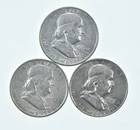 Higher Grade - 1950-D 1950-S 1957-D Franklin Half Dollar 90% SIlver Lot *134