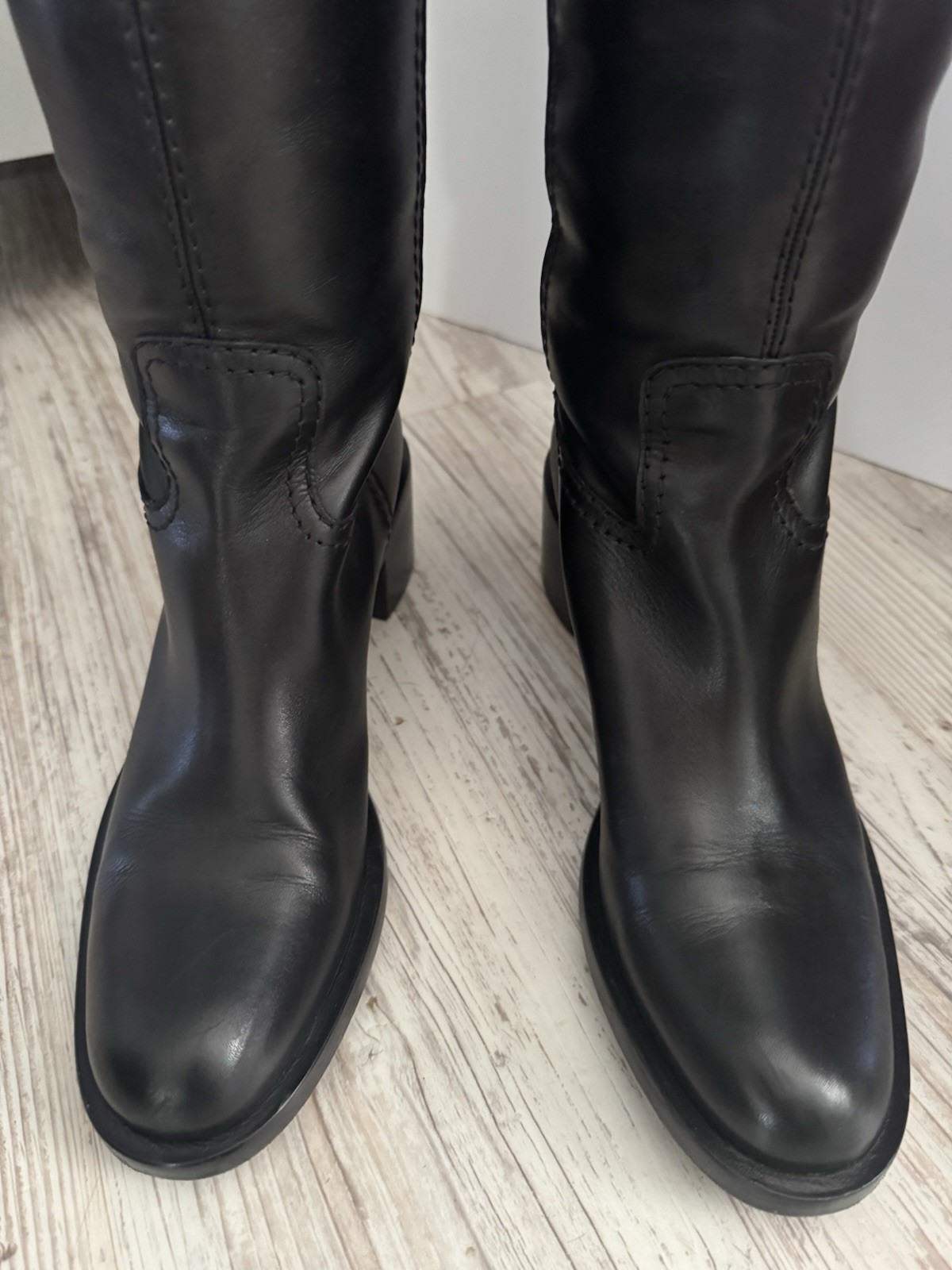 Gucci 228449 Fur Lined Black Leather Tall Boots Size 39 US 8.5 Box Dustbag image 6