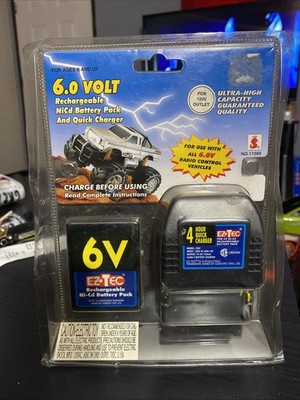 Eztec 6.0 Volt Rechargeable Ni-Cd Battery Pack with 4-Hour Quick Charger