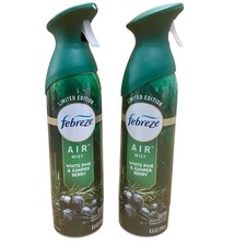 2x Febreze Air Freshener Mist White Pine Juniper Berry Limited Ed 8.8 Oz Each