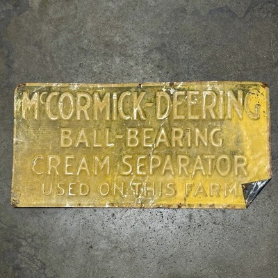 Antique 1930s McCormick-Deering Ball-Bearing Cream Separators Ad Sign Farming