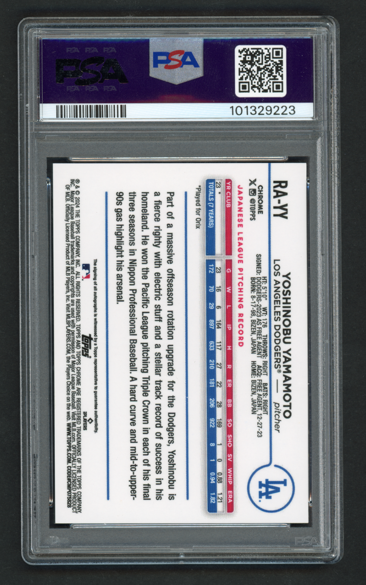 2024 Topps Chrome - Rookie Autographs Yoshinobu Yamamoto #RA-YY