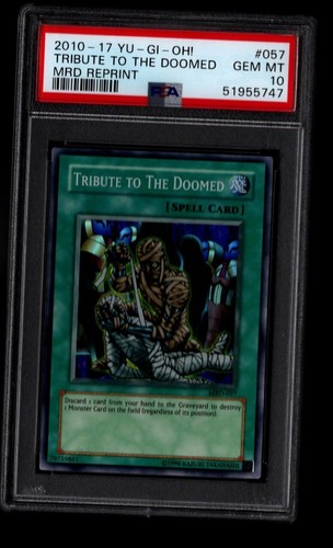 2002 YU-GI-OH! MRD-METAL RAIDERS UNLIMITED #057 TRIBUTE TO THE DOOMED PSA 10