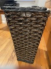 Woven Laundry Hamper Clothes Basket w/ Lid & Liner, Espresso Wicker Hyacinth — photo 5
