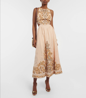Zimmermann Women's Devi Halter Tie Midi Dress Size 2 with tags