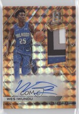 2017 Spectra Rookie Jersey Neon Orange Prizm 4/5 Wesley Iwundu Wes #124 Auto 5w7