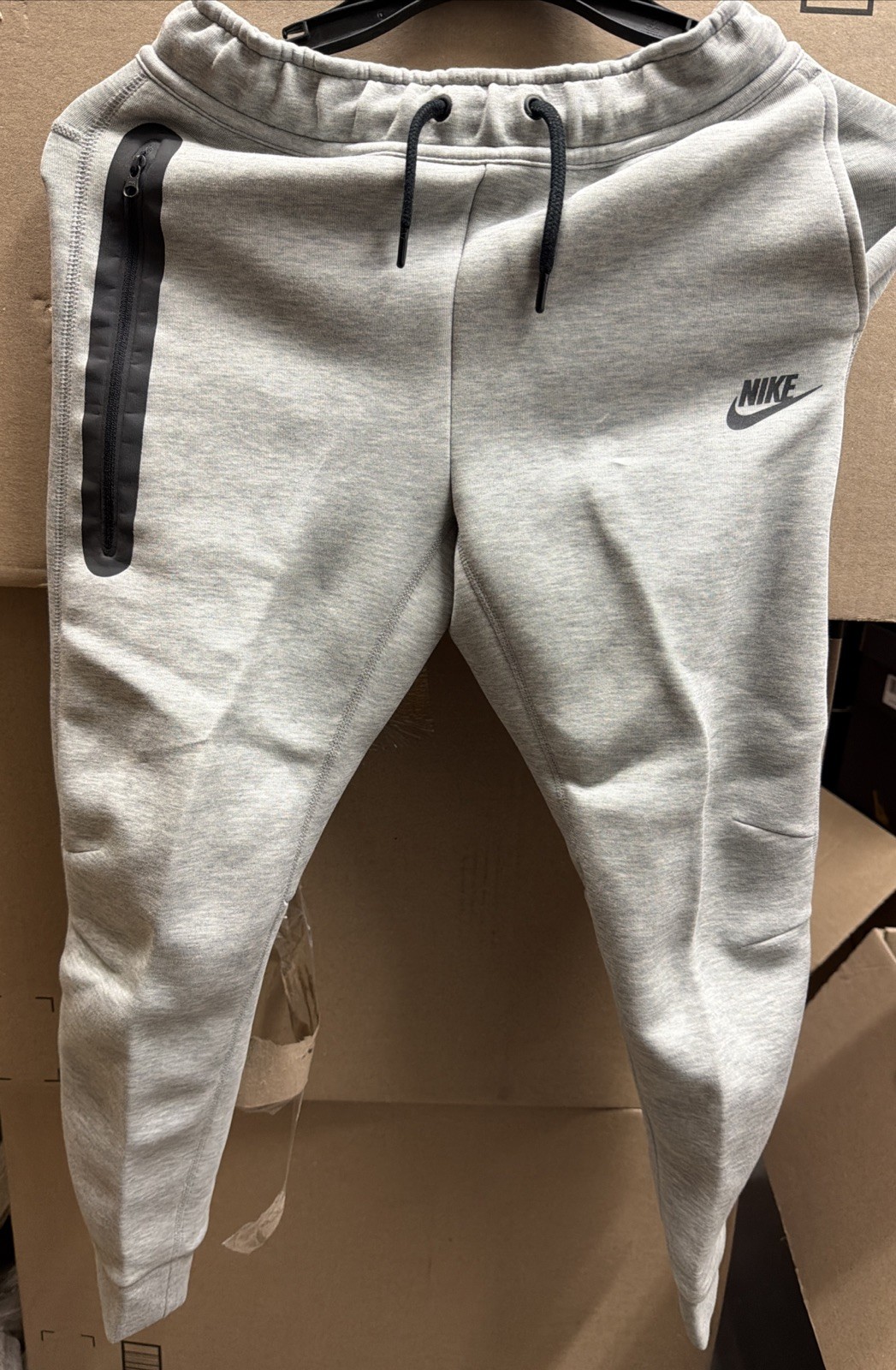 Nike Tech Kids Gray Fleece Joggers Medium