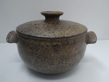 VINTAGE 1972 CHRISTOPHER SANDERS POTTERY BOWL CROCK TUREEN LIDDED CASSEROLE POT