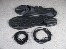 Irish Scottish Ghillies Dance Soft Shoes Black Leather- Women's Size 9 1/2