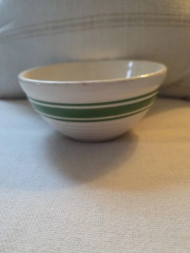 Vintage Hull Green Stripe Beehive Bowl