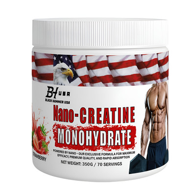 Nano Creatine 350g   High Performance | Muscle Growth | Black Hammer USA