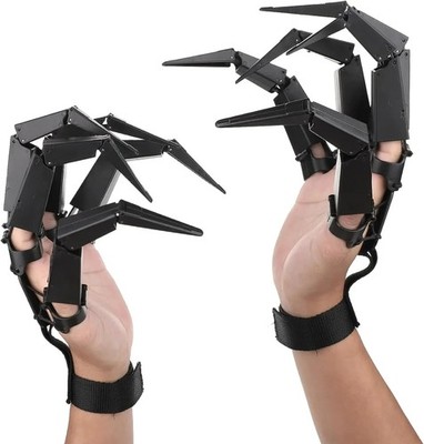 Halloween Articulated Fingers Skeleton Hand Glove Horror Claw Cosplay Prop