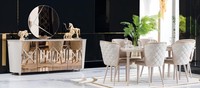 Esszimmer Set Gruppe Garnitur Tisch Neu Esstisch 6X StüHle Kommode Spiegel 9Tlg.