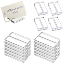 14 Pcs Acrylic Sign Holders, Clear Card Display Stands, Wedding Place Card Ho...
