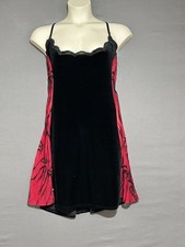 Coquette Chemise Nightie size 3X/4X Black Velour W/ Sheer Red-Black Sides